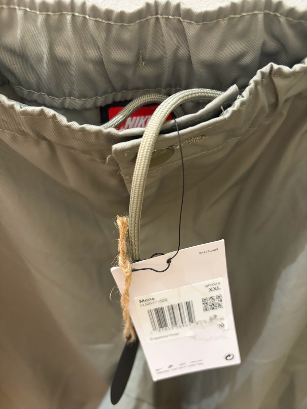 Sports Fit Nike Olive Green Drawstring Pants -